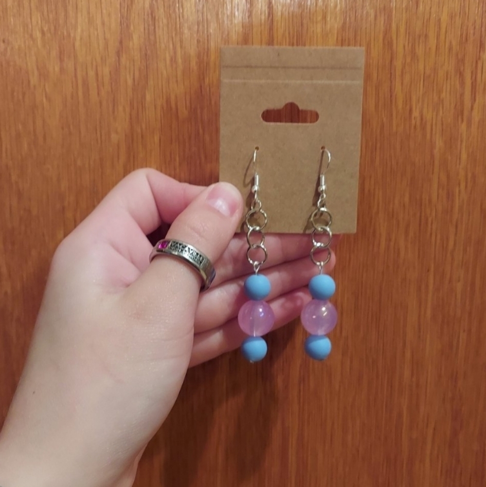 Handmade violet earrings